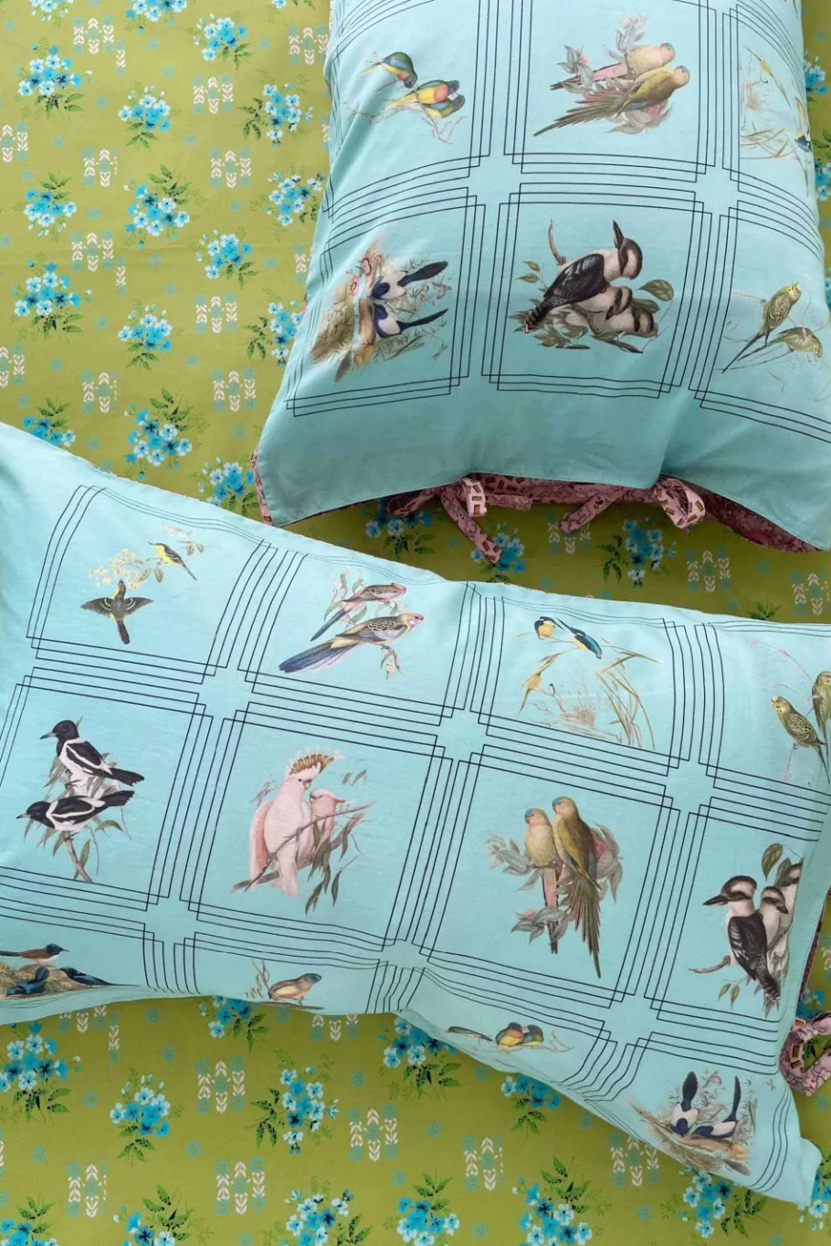 Women Lazybones Australian Birds Pillowcase Set *Organic Cotton