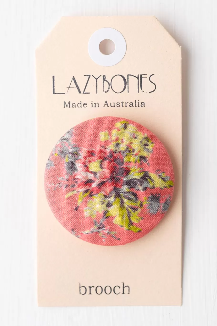 Women Lazybones Coral Floral Brooch