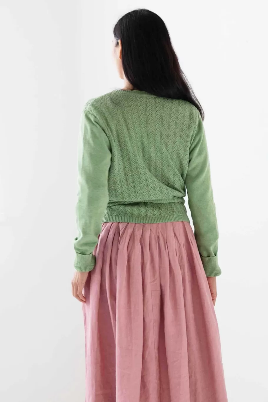 Women Lazybones Imogen Wrap Cardigan Cottage Green