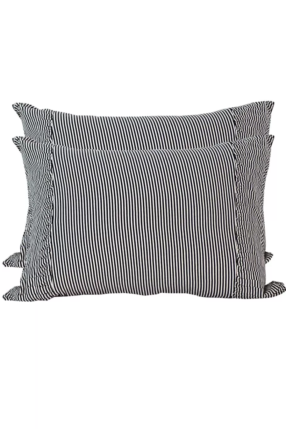 Women Lazybones Pillowcase Set In Charcoal Stripe *Organic Cotton