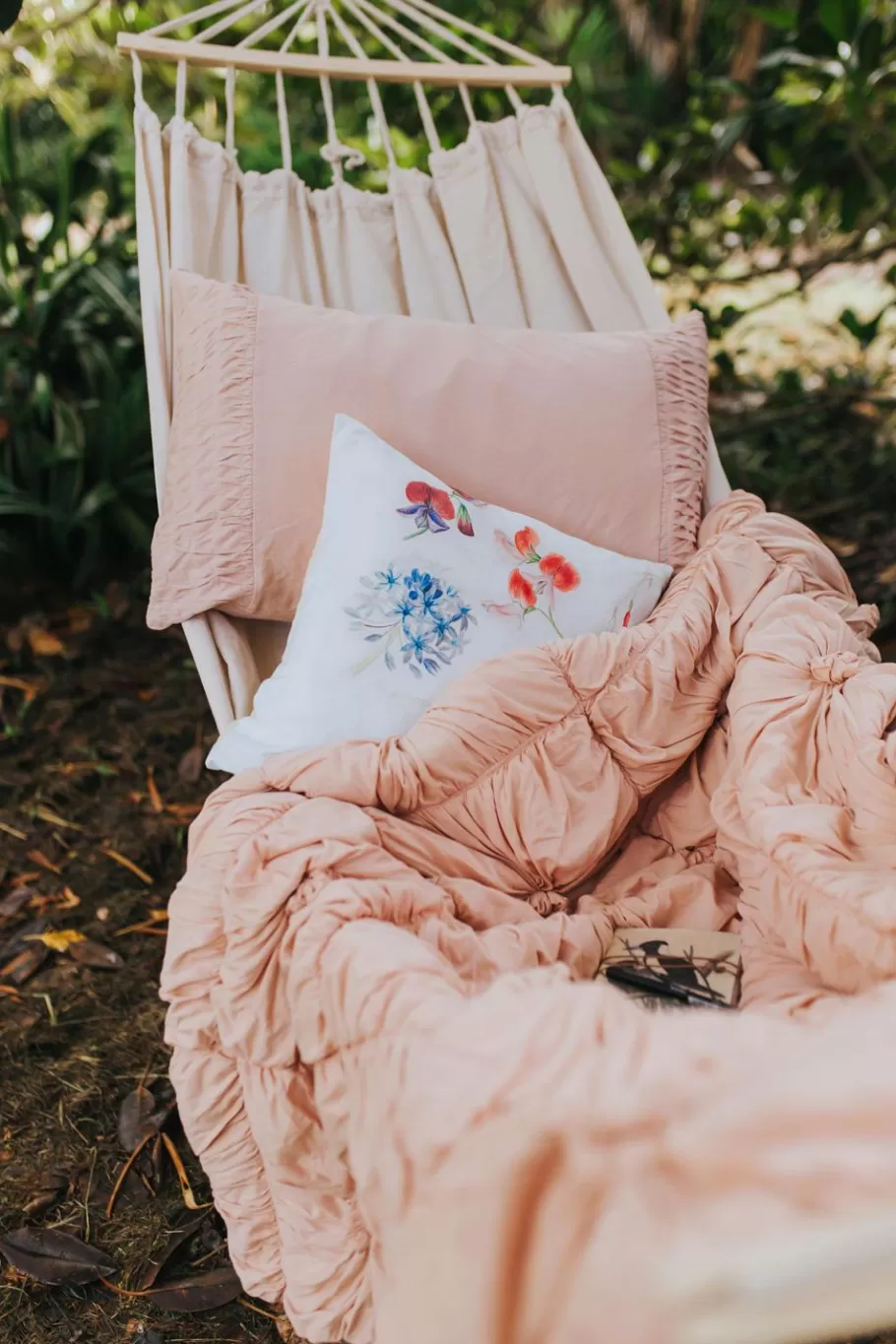 Women Lazybones Rosette Pillowcase Set In Tuscan Pink *Organic Cotton