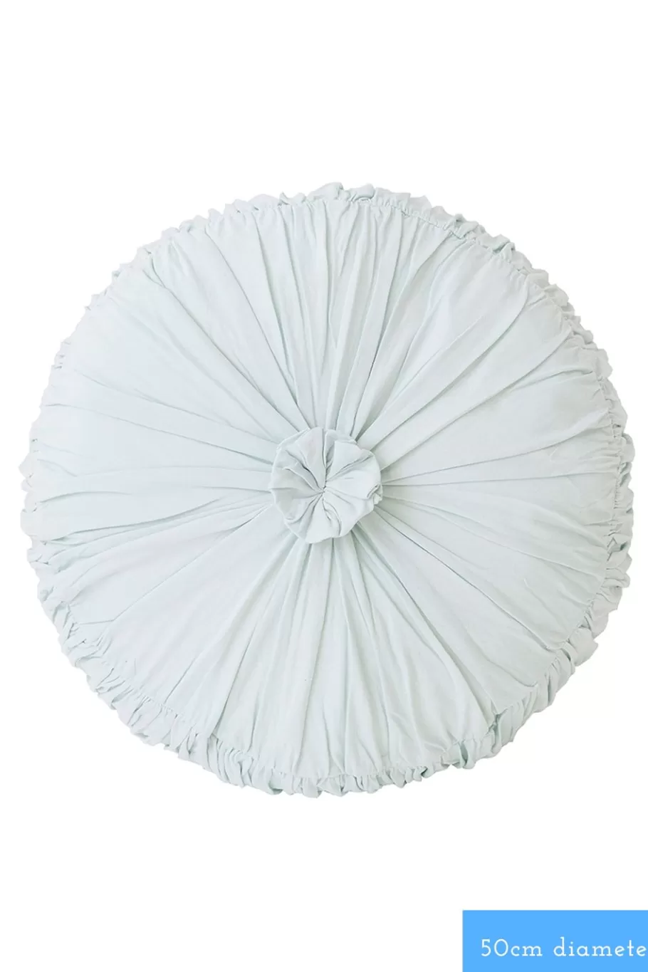 Women Lazybones Rosette Round Cushion Cover In Chalk Blue *Organic Cotton