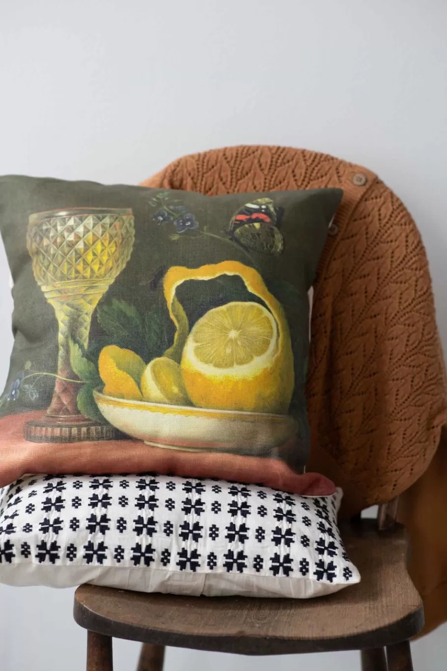 Women Lazybones Still Life With Lemon Cushion Cover *Linen