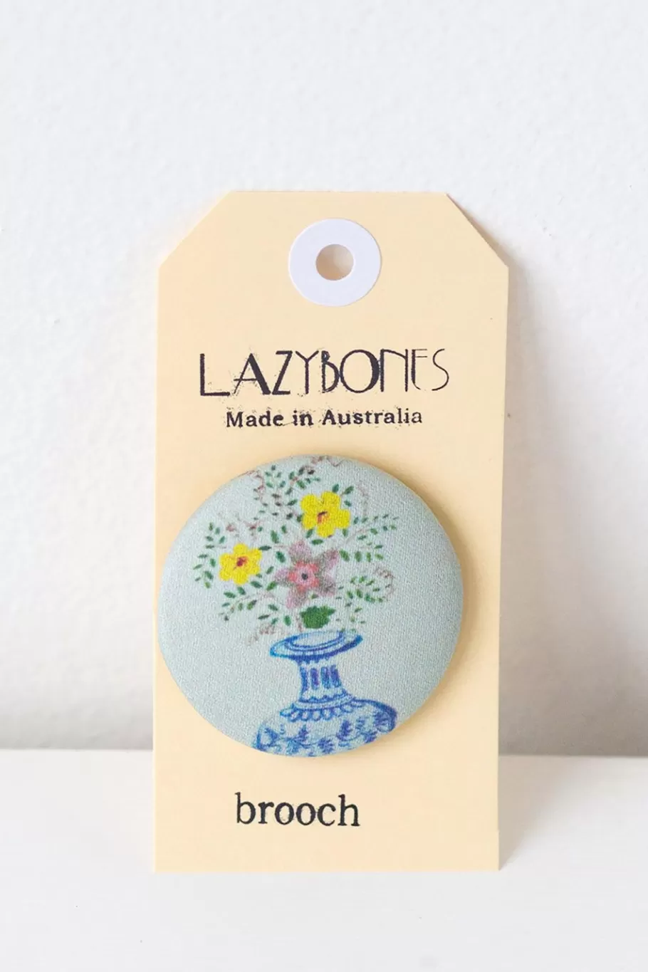 Women Lazybones Valentine Vase Brooch